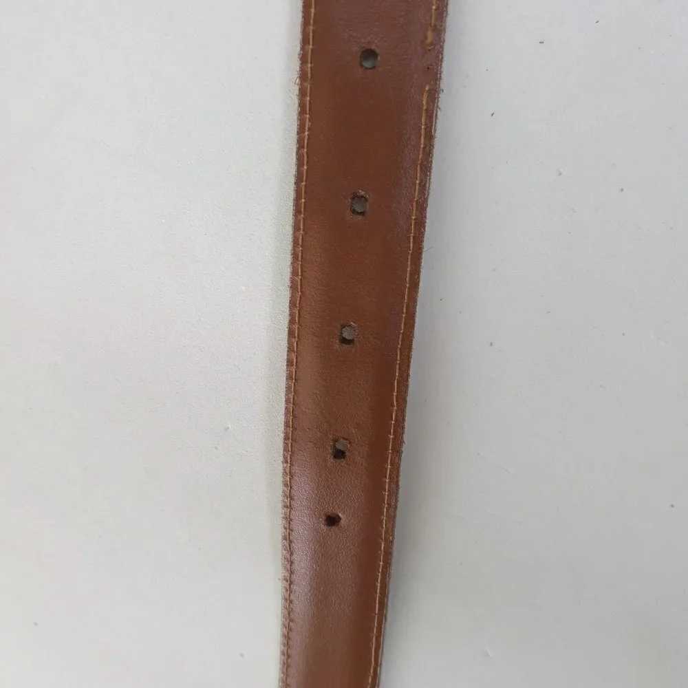 Cipriani Tan Lizard Grain Leather Belt Sz L